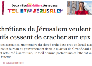 Les chrétiens de Jérusalem veulent que les juifs cessent de cracher sur eux !