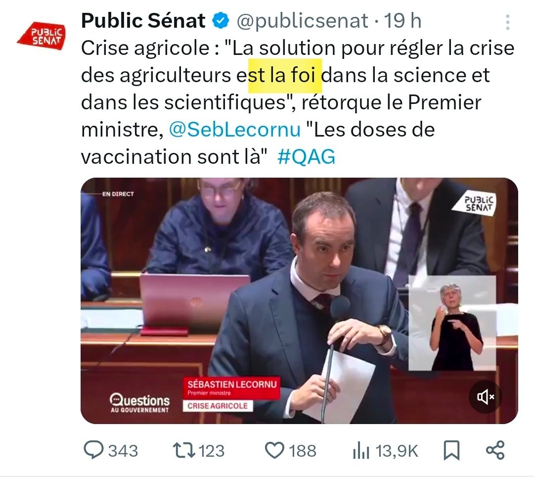 Psychiatrie : Lecornu demande aux Français d’avoir « foi » en la religion « Science »