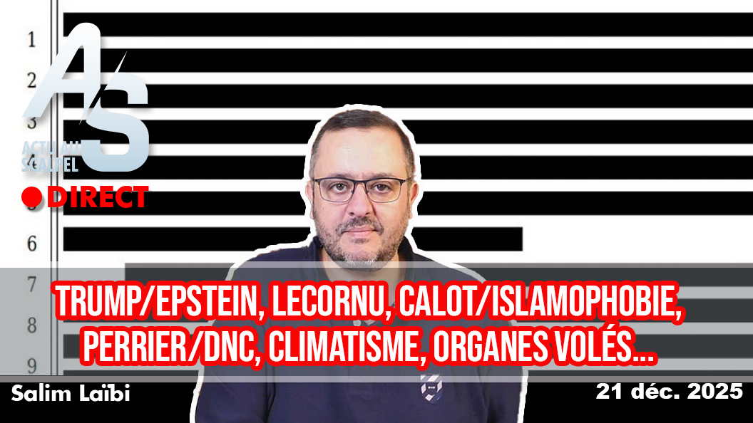 Actu au Scalpel, 21 déc. 25 : Trump/Epstein, Lecornu, Calot, Perrier/DNC, Climatisme, Organes volés