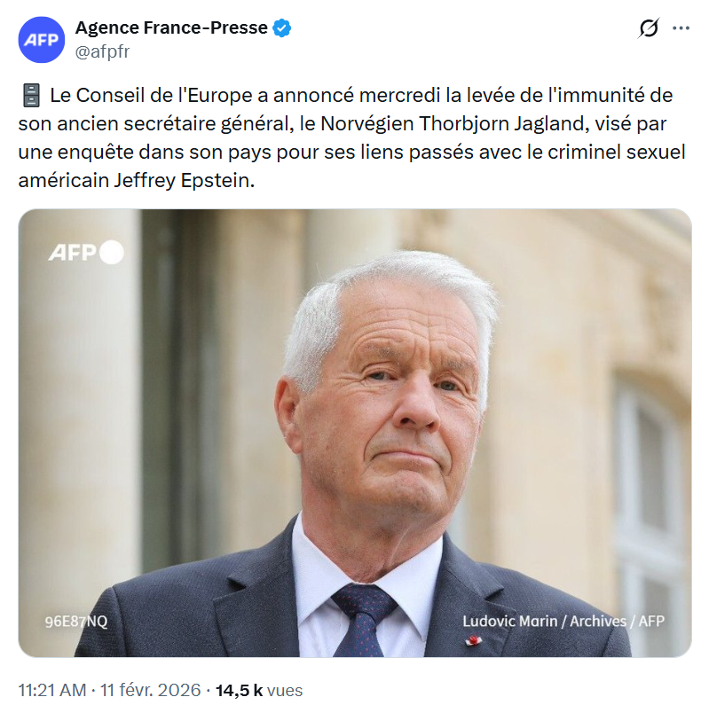 Levée d’immunité pour Thorbjørn Jagland : l’ex-secrétaire général du Conseil de l’Europe visé par l’affaire Epstein