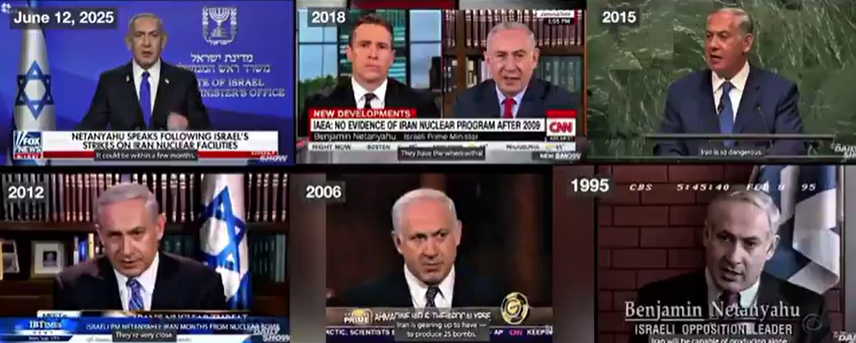Le pitre mythomane Netanyahu qui alerte sur l’imminente bombe nucléaire iranienne depuis 1995