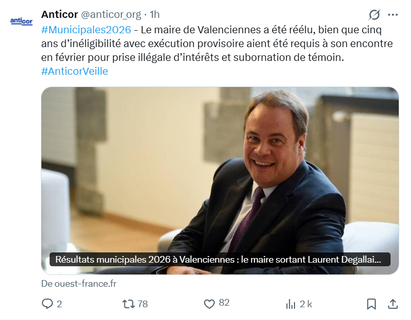 Maire de Valenciennes réélu malgré cinq ans d’inéligibilité requis : un scandale qui interroge