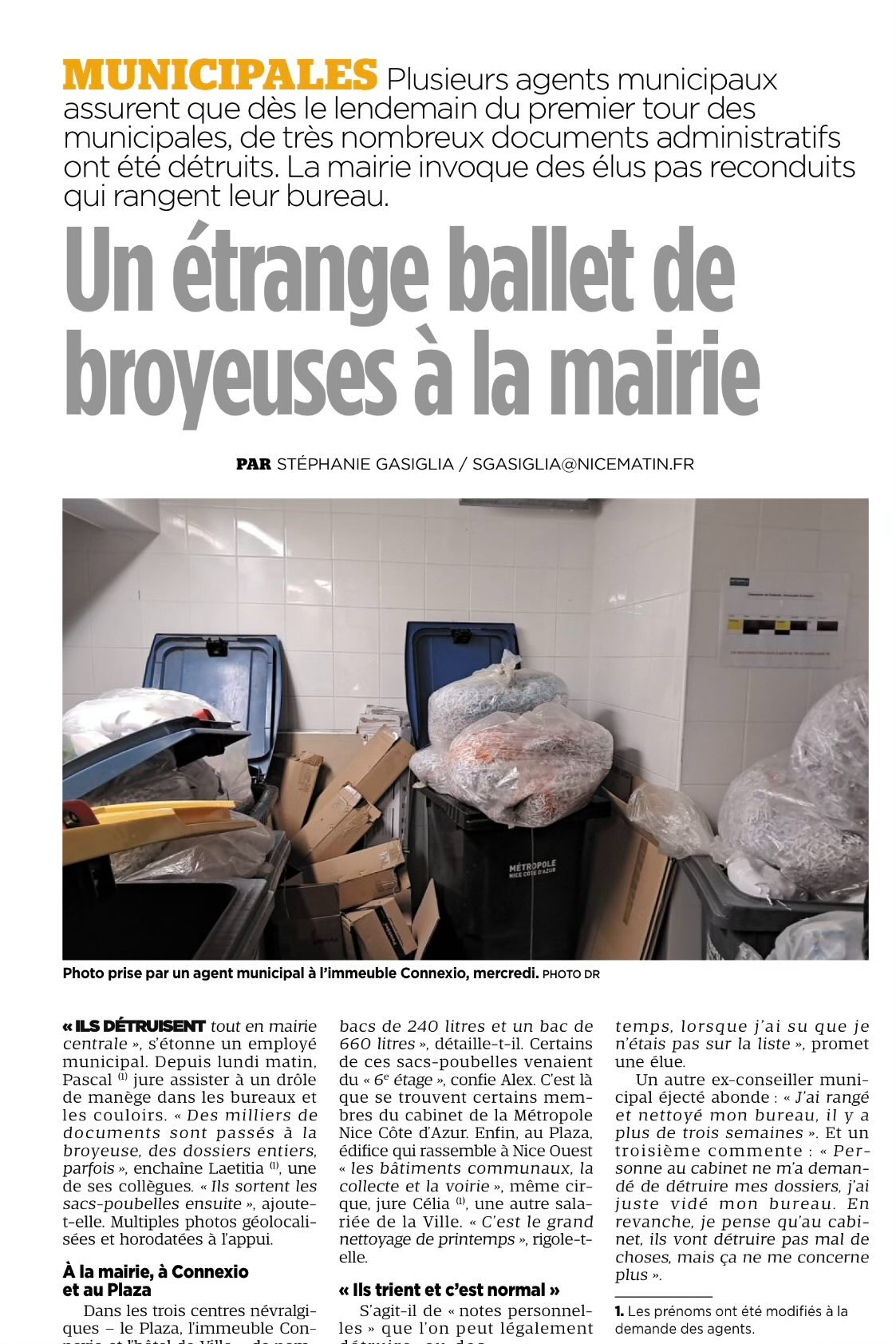 Broyeuses, tête de cochon, bulletins détruits : à Nice, Estrosi efface les traces avant le second tour